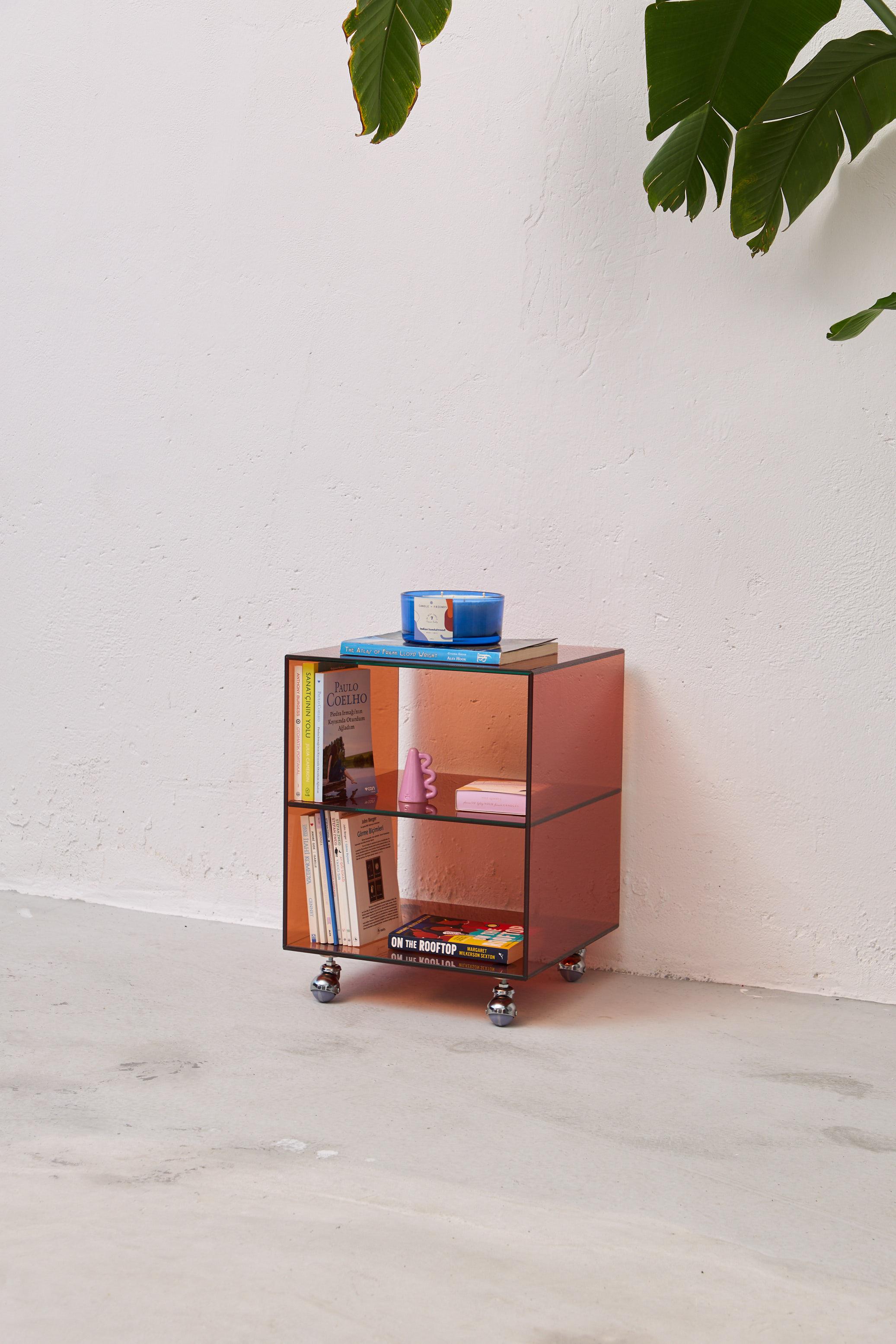 Glass Roly Mini Orange Trolley by Studio Monsoleil For Sale