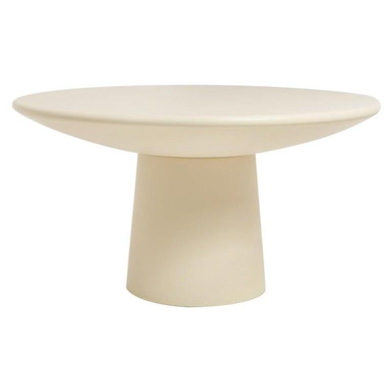 Fiberglass Roly Poly Cream Circular Round Contemporary Dining Table by Faye Toogood, London For Sale