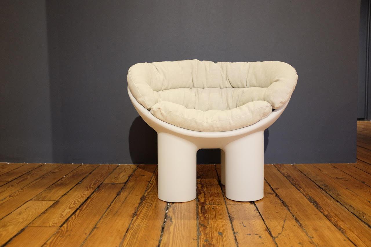 Italian Roly Poly Polyethylene Armchair with Cushions, 1stdibs Gallery Showroom Sample For Sale
