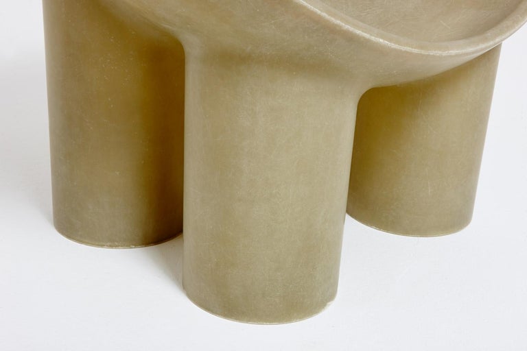 British Contemporary Design Roly Poly Chair in Raw Fibreglass by Faye Toogood, London For Sale