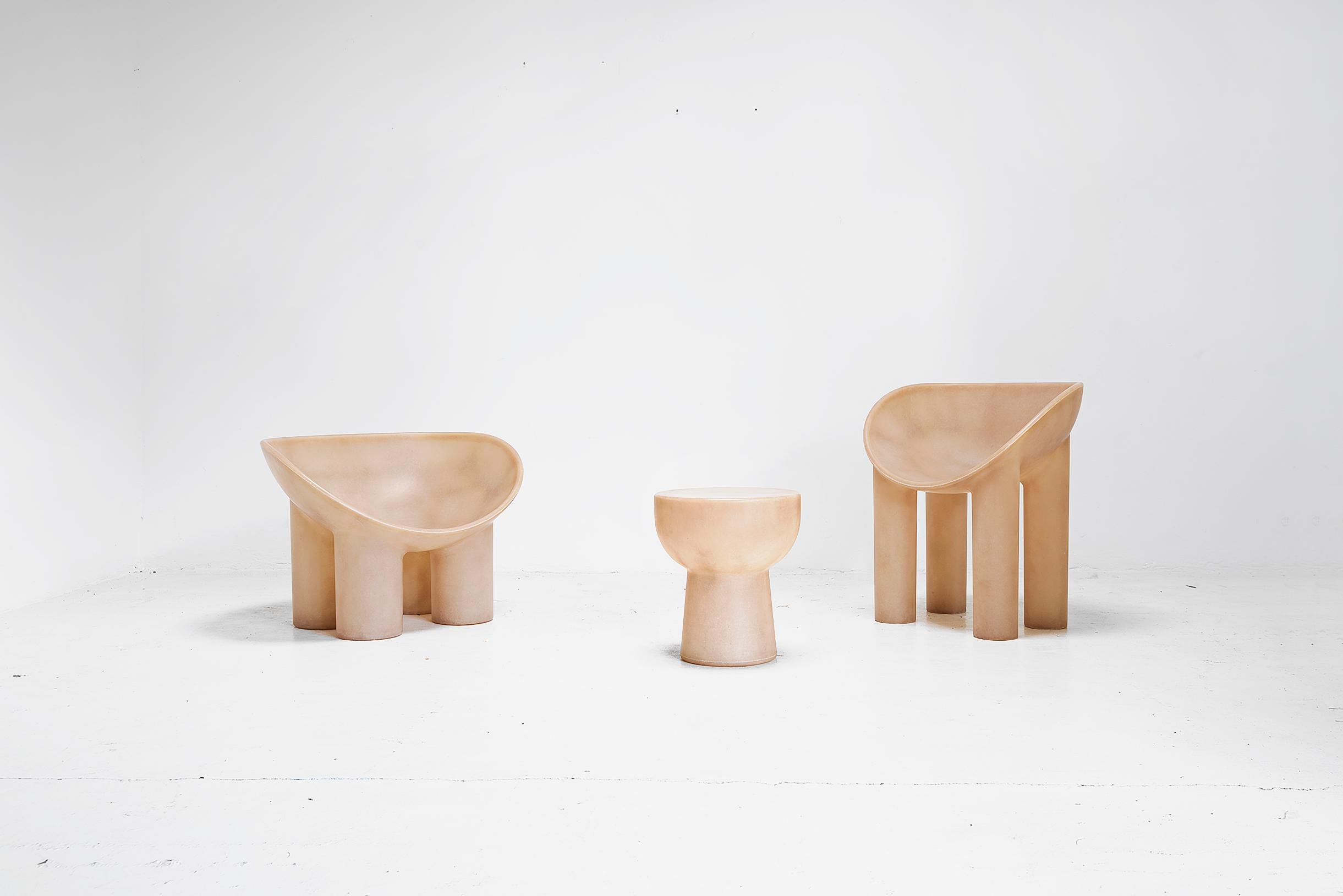 British Roly Poly Raw Stool by Faye Toogood, UK, 2018