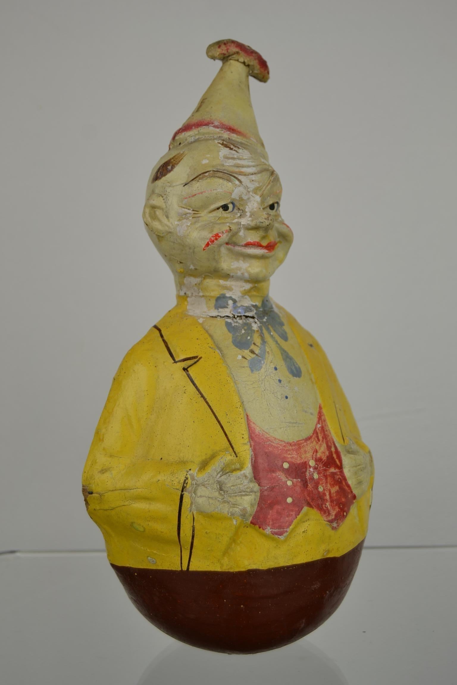 Roly Poly Schoenhut Payaso de Papel Maché Wobble en venta 14