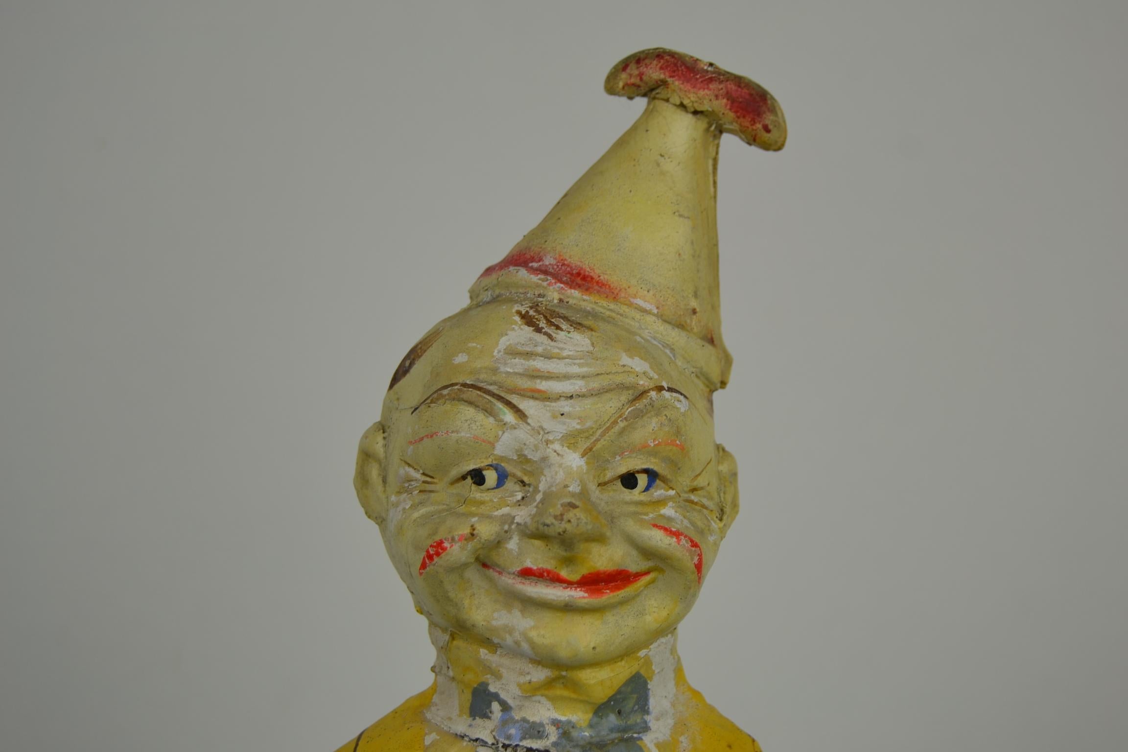 Roly Poly Schoenhut Payaso de Papel Maché Wobble Art Decó en venta