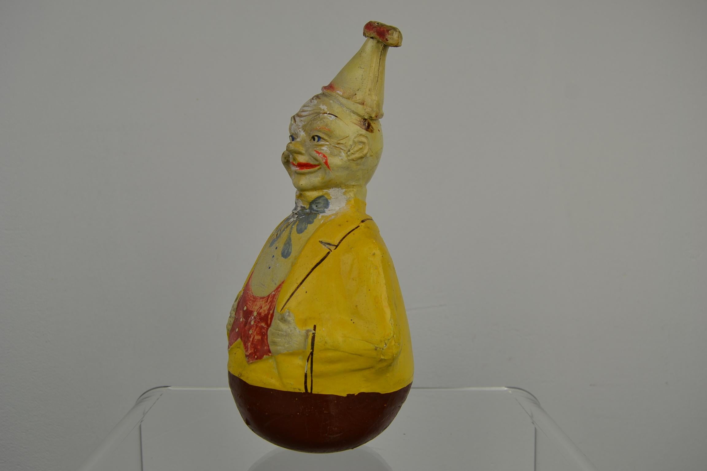 Roly Poly Schoenhut Payaso de Papel Maché Wobble en venta 2