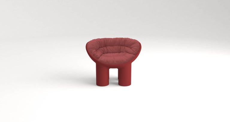 Modern Roly Poly Polyethylene Armchair in Concrete with Cushions by Faye Toogood For Sale