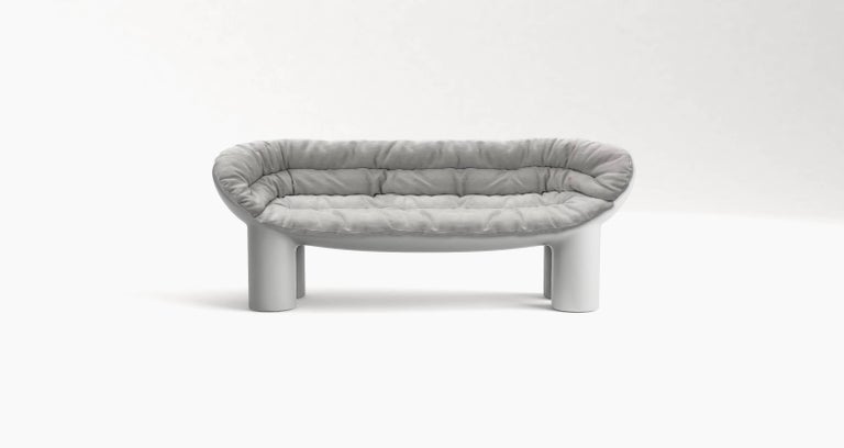 Italian Roly Poly Polyethylene Armchair in Concrete with Cushions by Faye Toogood For Sale