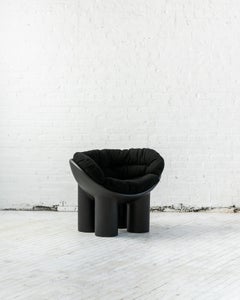 Roly Poly Armchair in Black by Faye Toogood with Casentino cushions