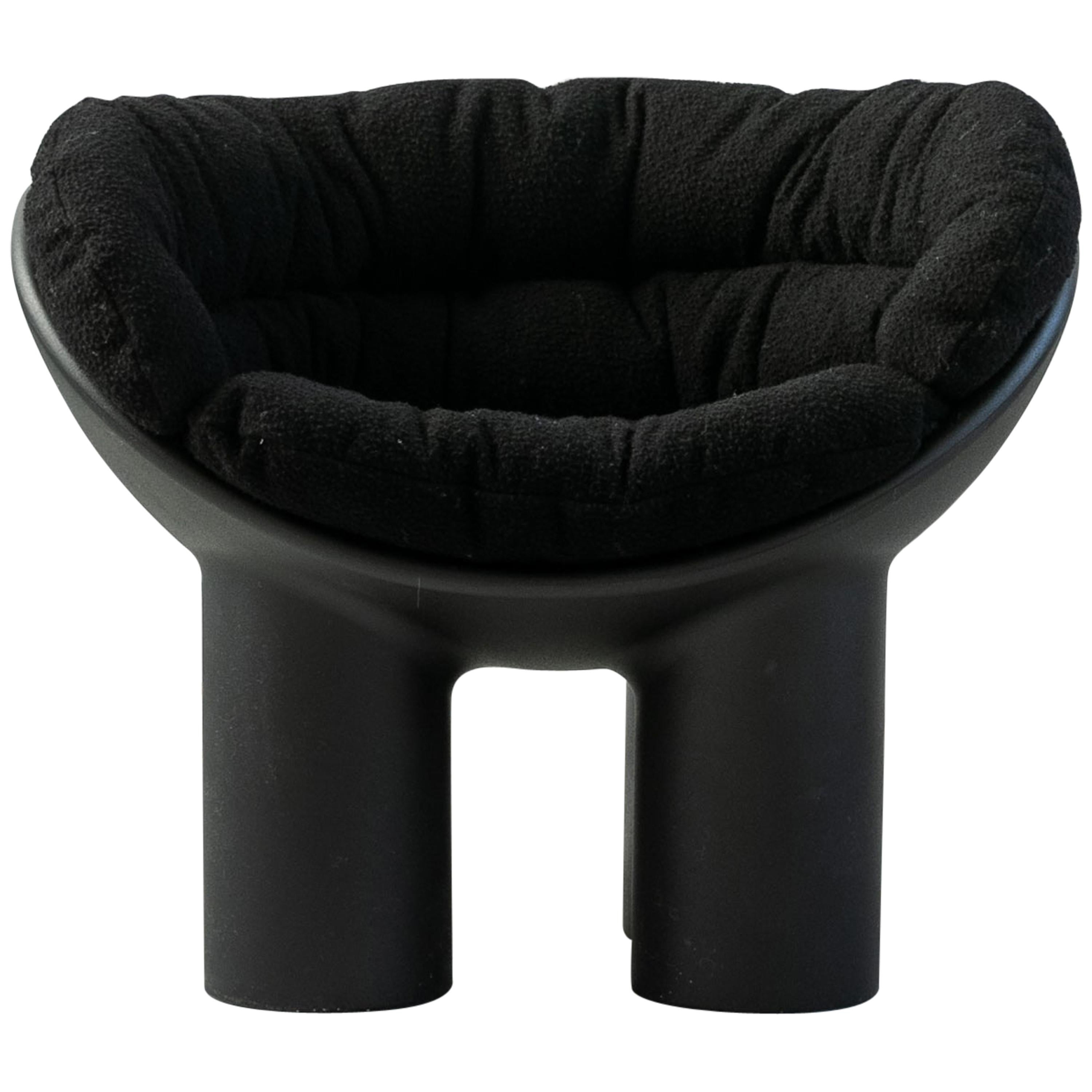 Roly Poly Armchair in Black by Faye Toogood with Casentino cushions For Sale