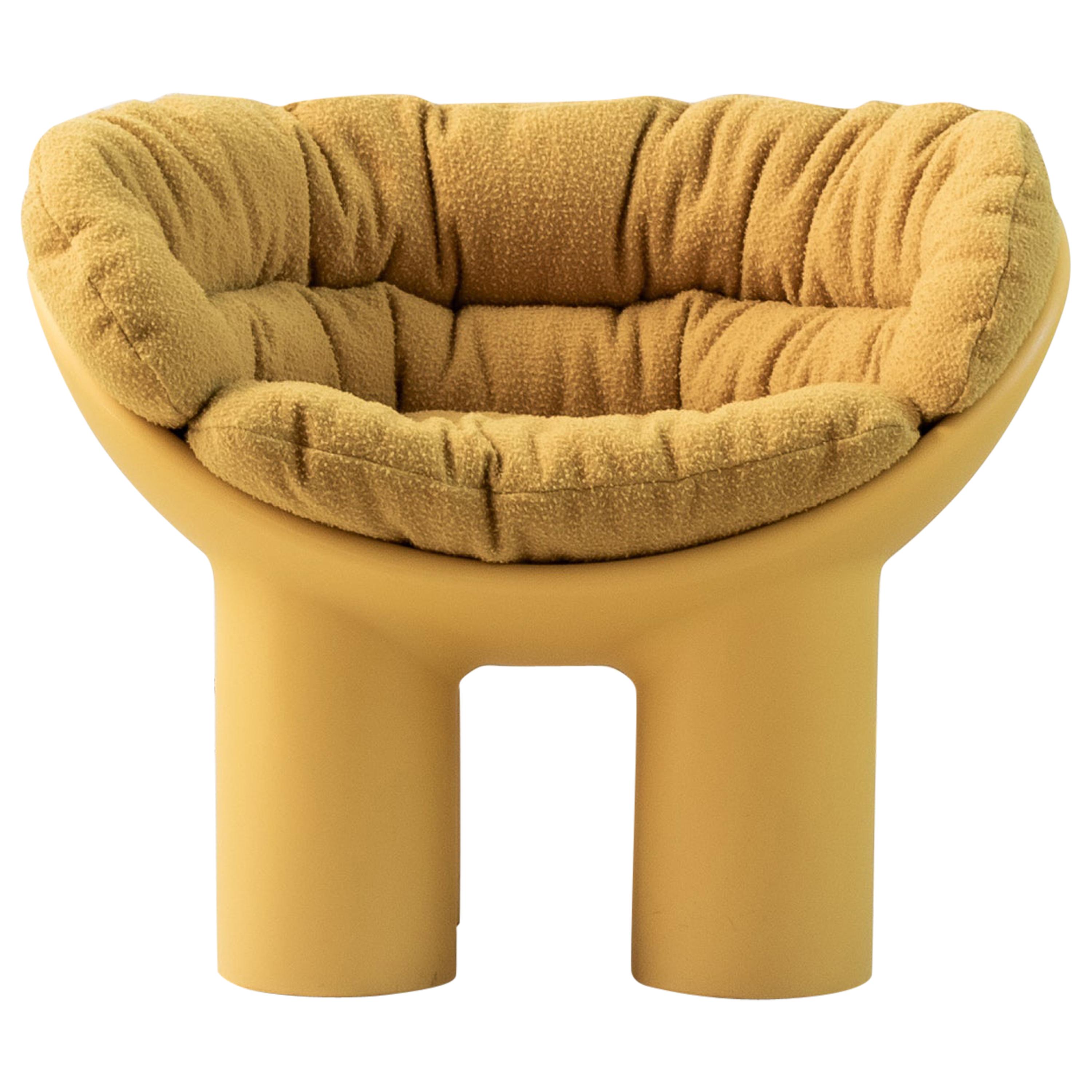 Roly Poly Armchair in Yellow by Faye Toogood with Casentino cushions For Sale