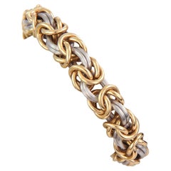 Rom Germany 18k Yellow Gold & Platinum Byzantine Link Bracelet