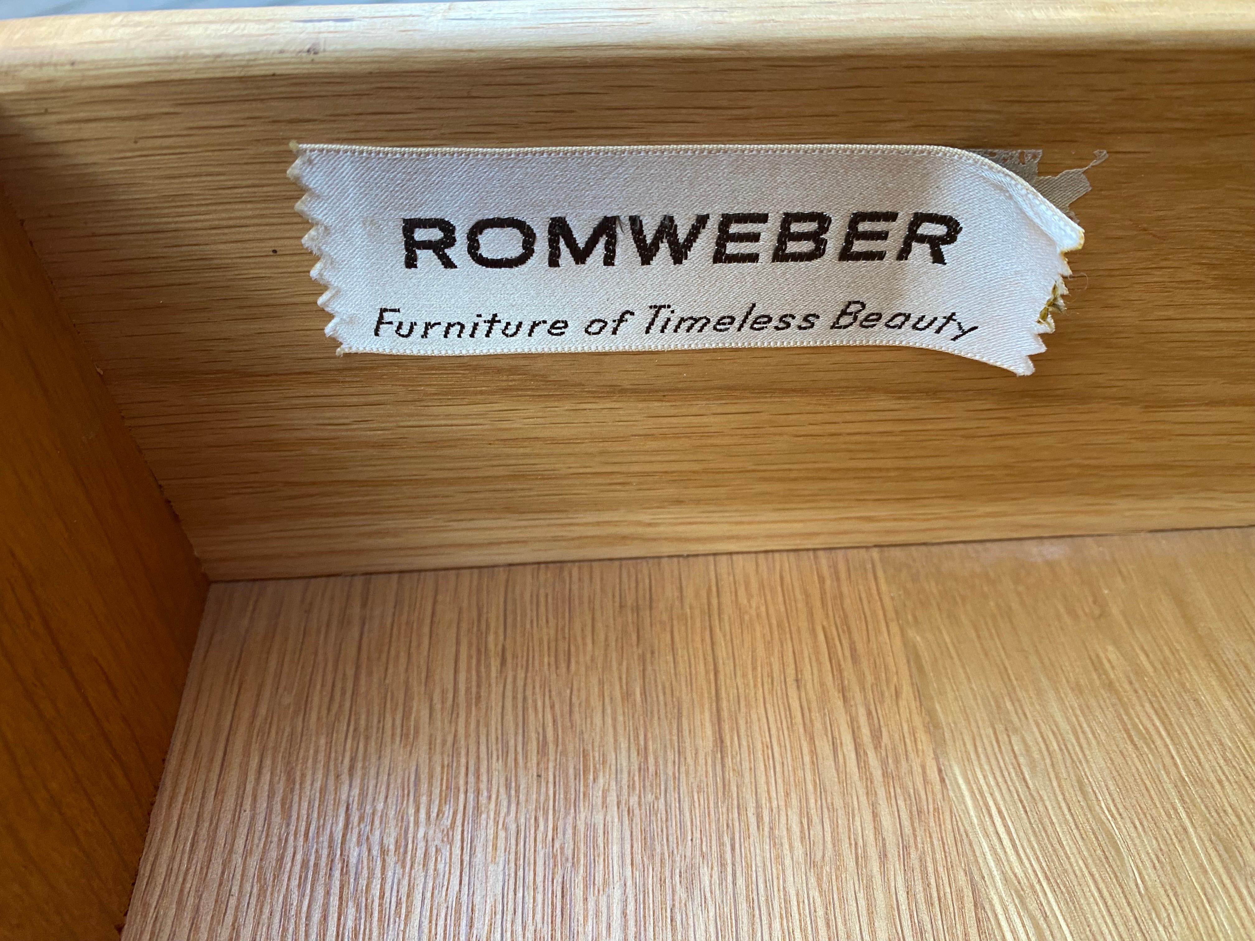 Mid-20th Century Rom Weber Burled Wood 4 Drawer Dresser