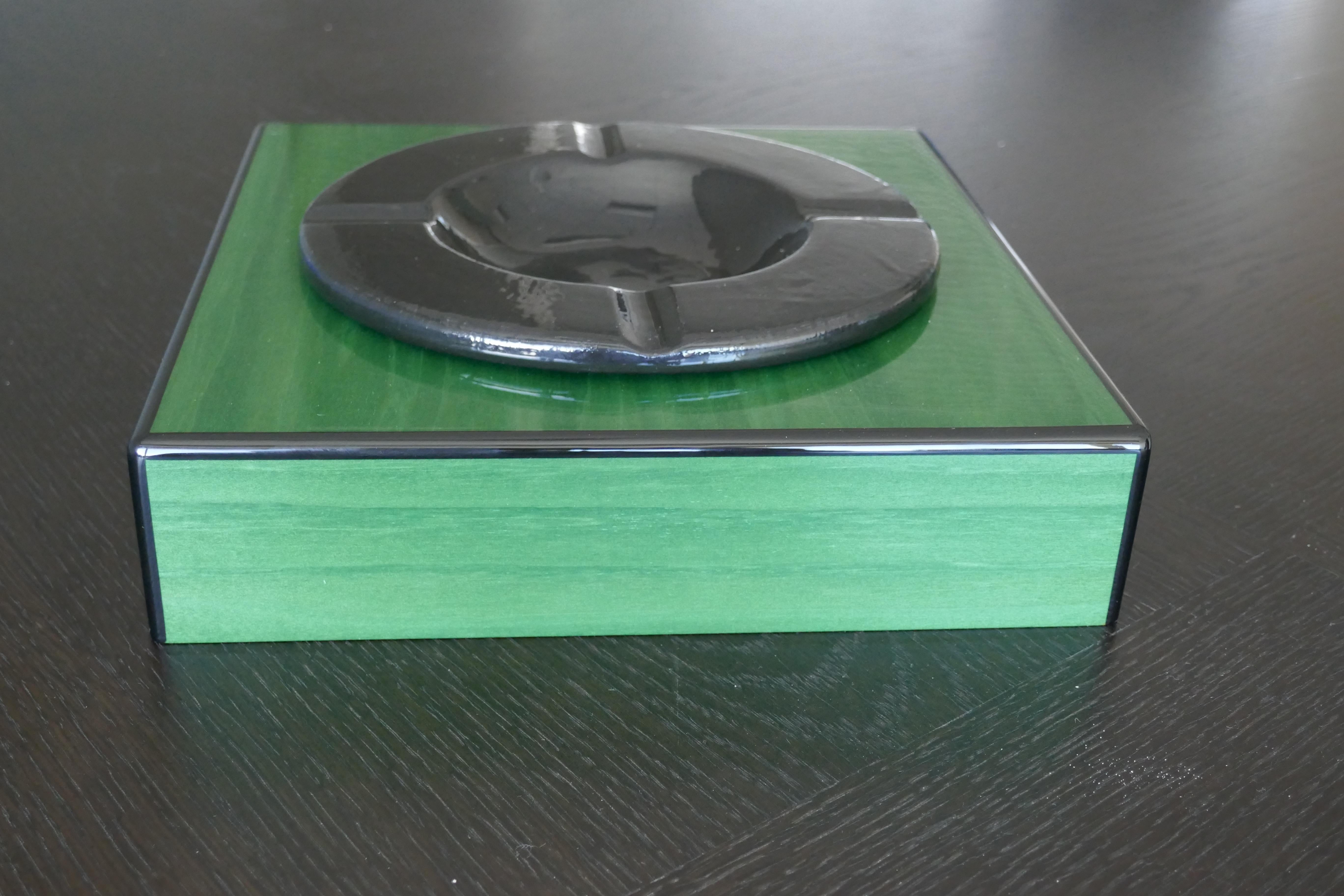 Roma Ashtray Green Veined In New Condition For Sale In Recanati, IT