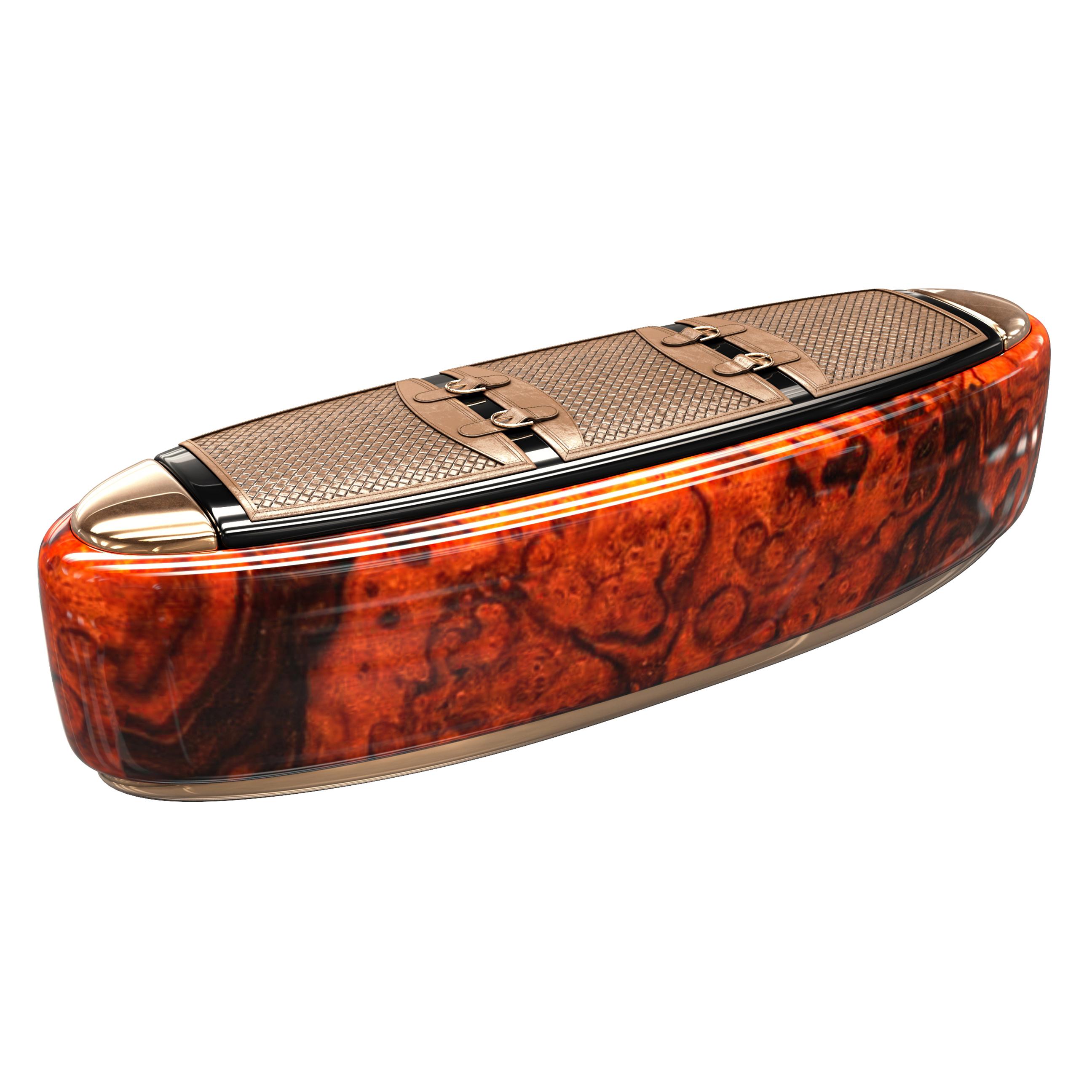 „Roma“-Bank aus Bronze und gewebtem Leder, handgefertigt, Istanbul (Holz) im Angebot