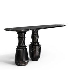 Roma Black Marble Console Table