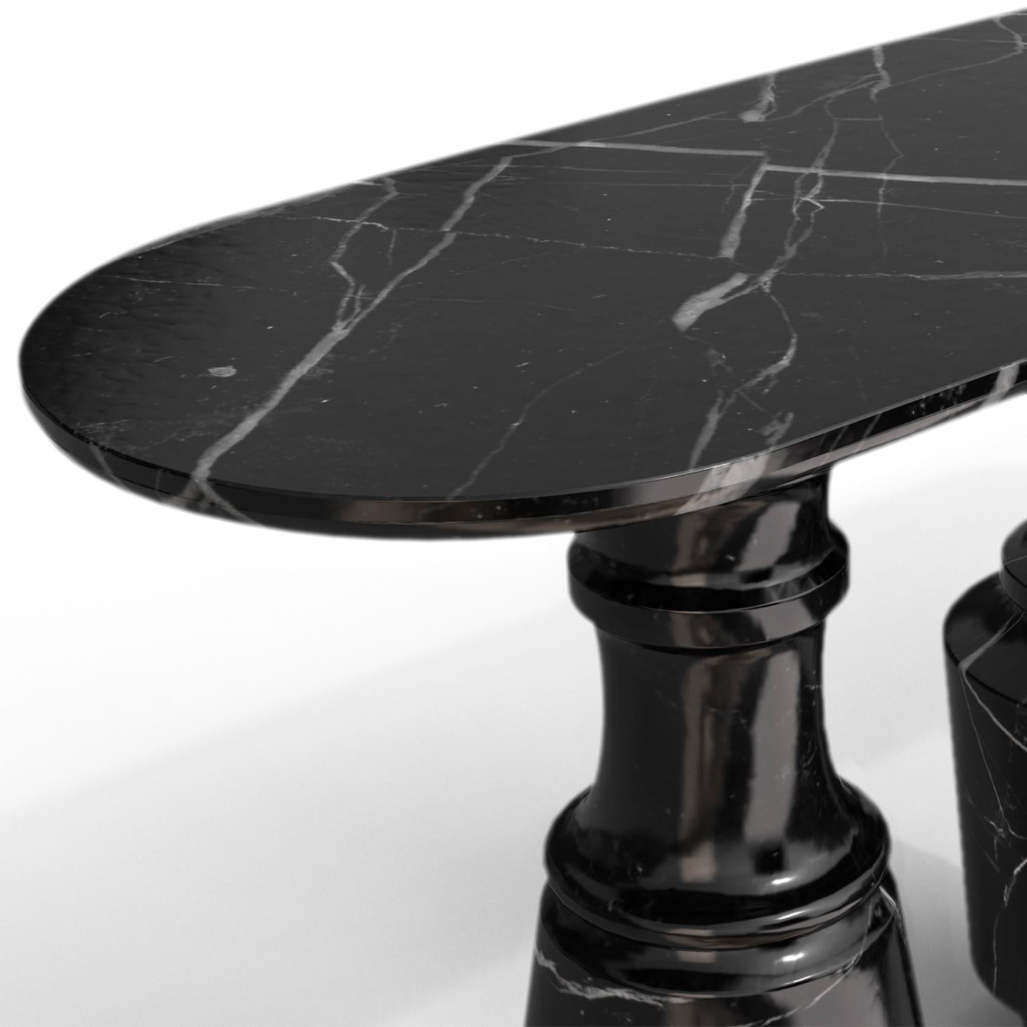 Roma Black Marble Console Table In New Condition For Sale In Paris, FR