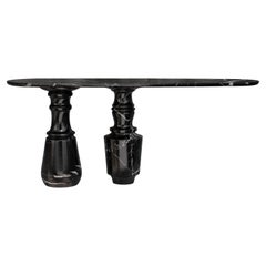 Roma Black Marble Console Table