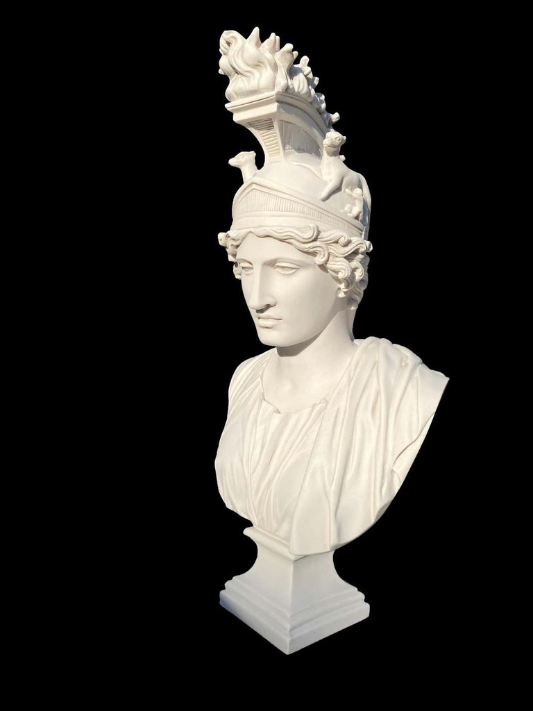 Carrara Marble Roma Bust Sculpture, 20th Century For Sale