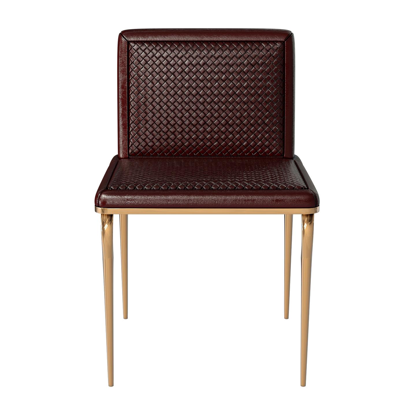 Stuhl „Roma“ mit Bronze und geflochtenem Leder, maßgeschneidert, Istanbul im Angebot 5