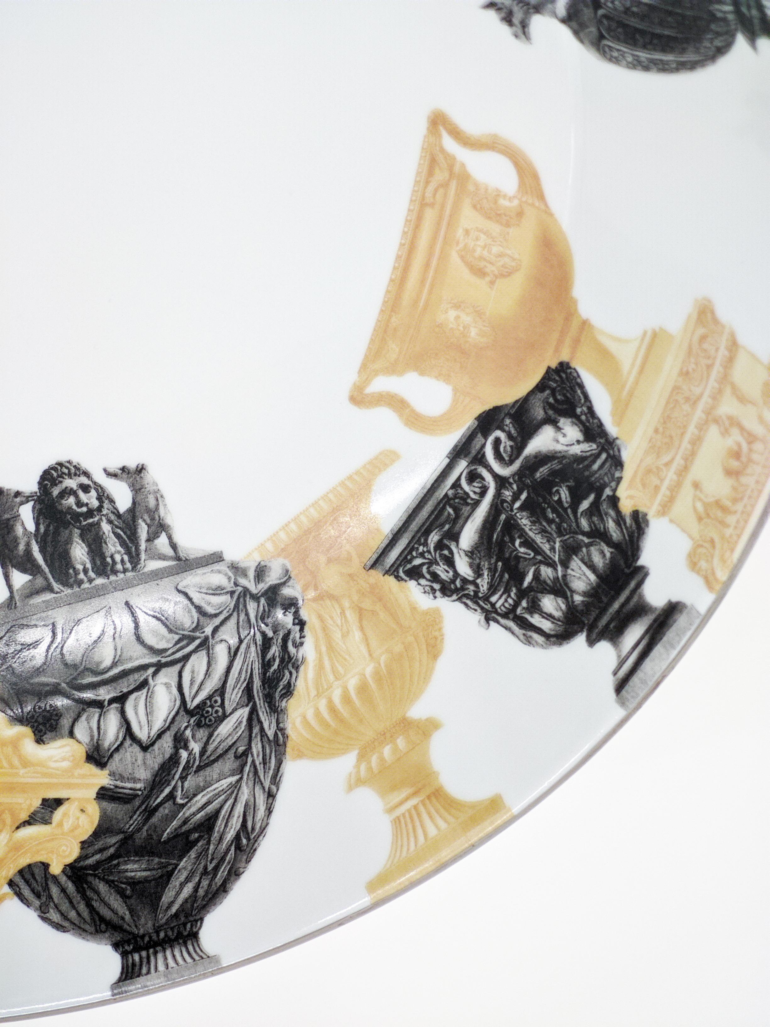 Italian Rome, Contemporary Decorated Porcelain Bowl Design by Vito Nesta  For Sale