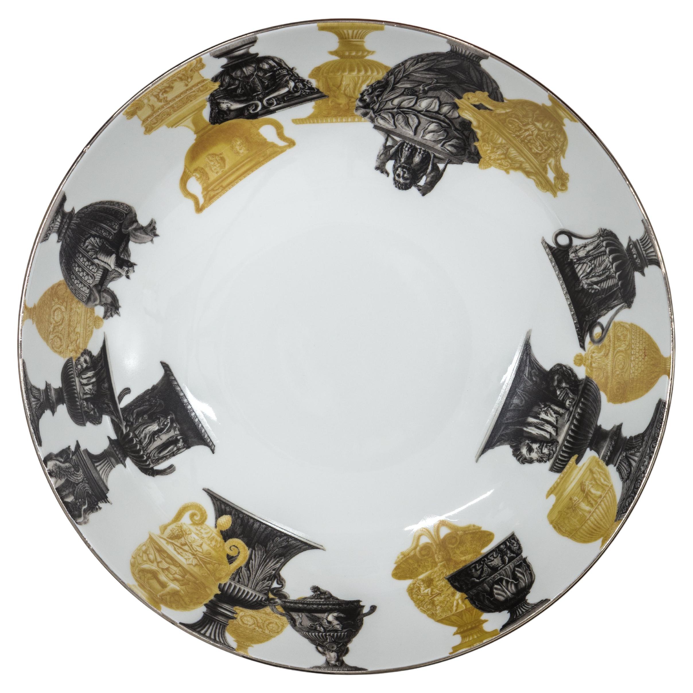 Rome, Contemporary Decorated Porcelain Bowl Design by Vito Nesta  For Sale