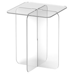 ROMA Contemporary Side Table in Clear Acrylic by Ries