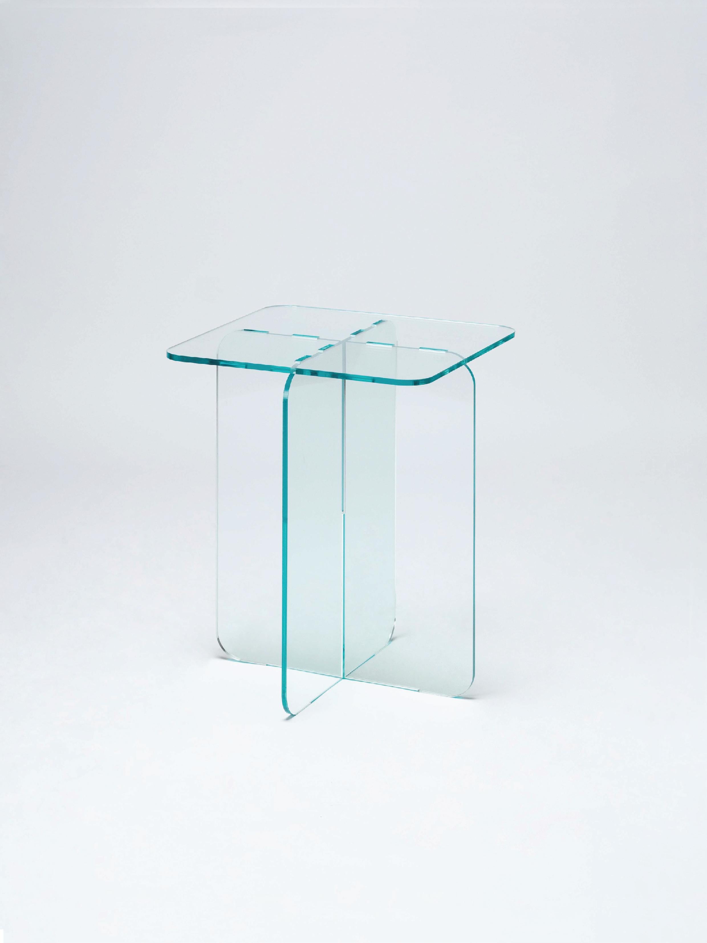 Mesa auxiliar ROMA Contemporary Acrylic by Ries (Tablero cuadrado) en venta 7
