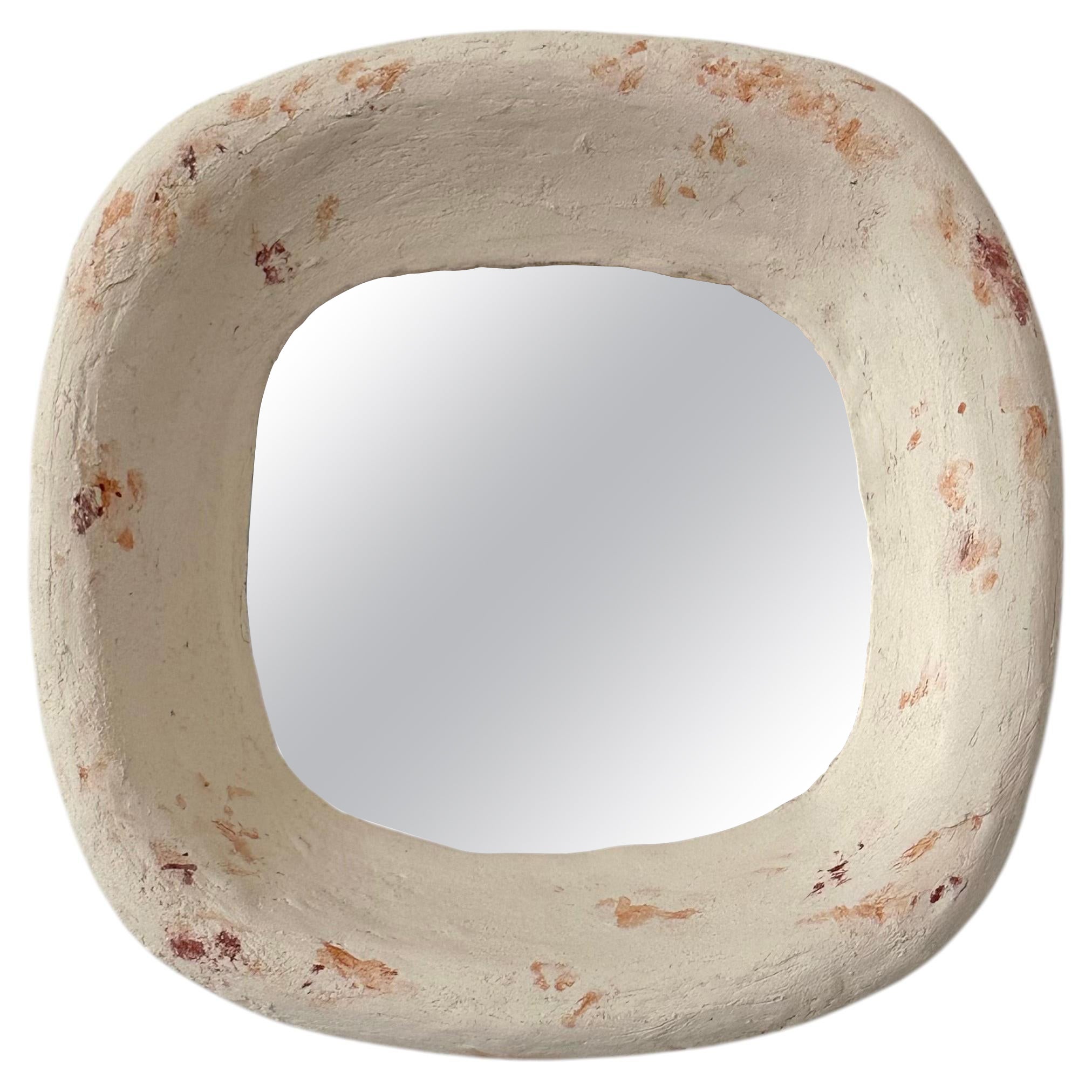 Roma Contemporary Signed Ceramic Mirror by Renzo Maar