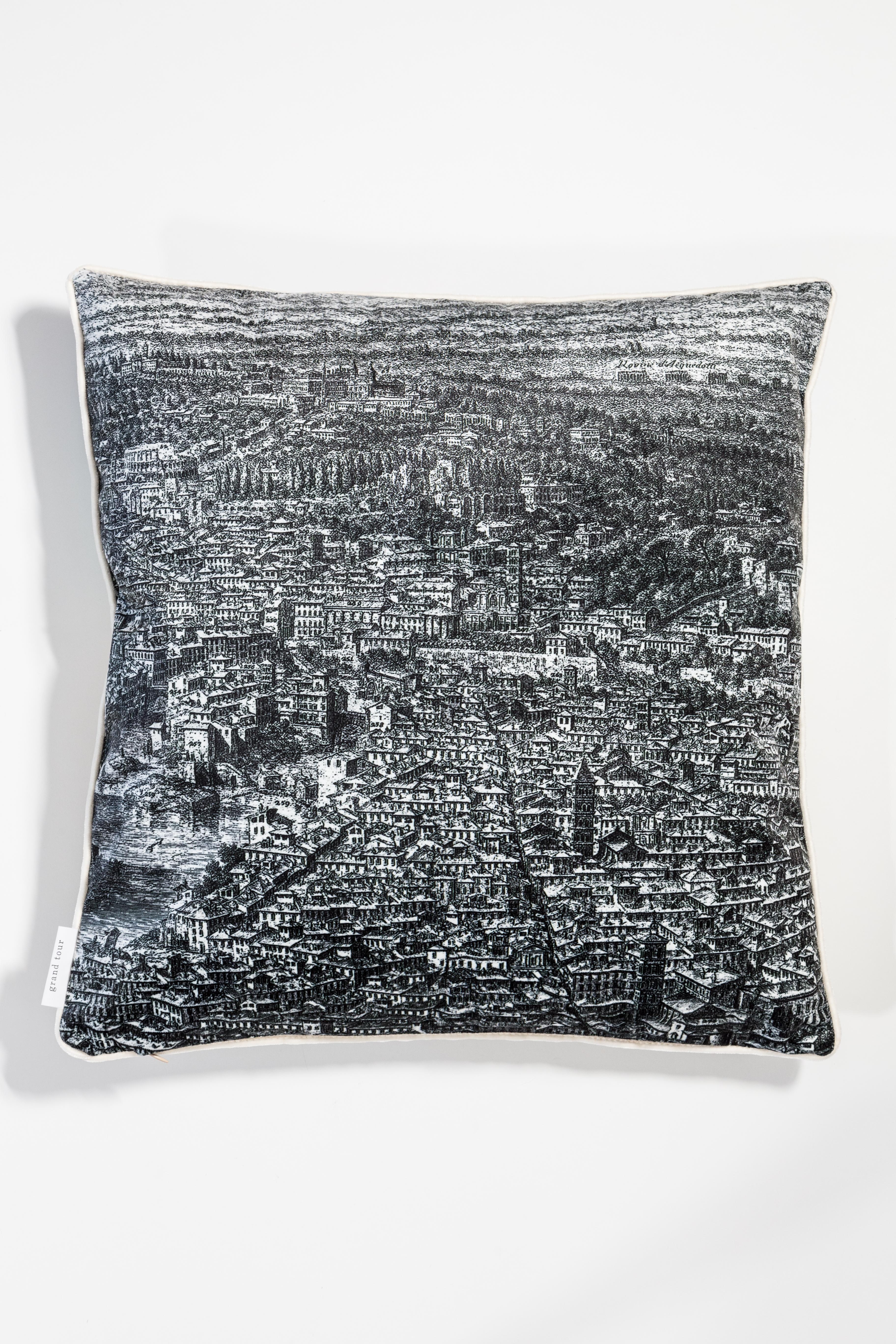 Roma, Contemporary Velvet Printed Pillow by Vito Nesta For Sale 7