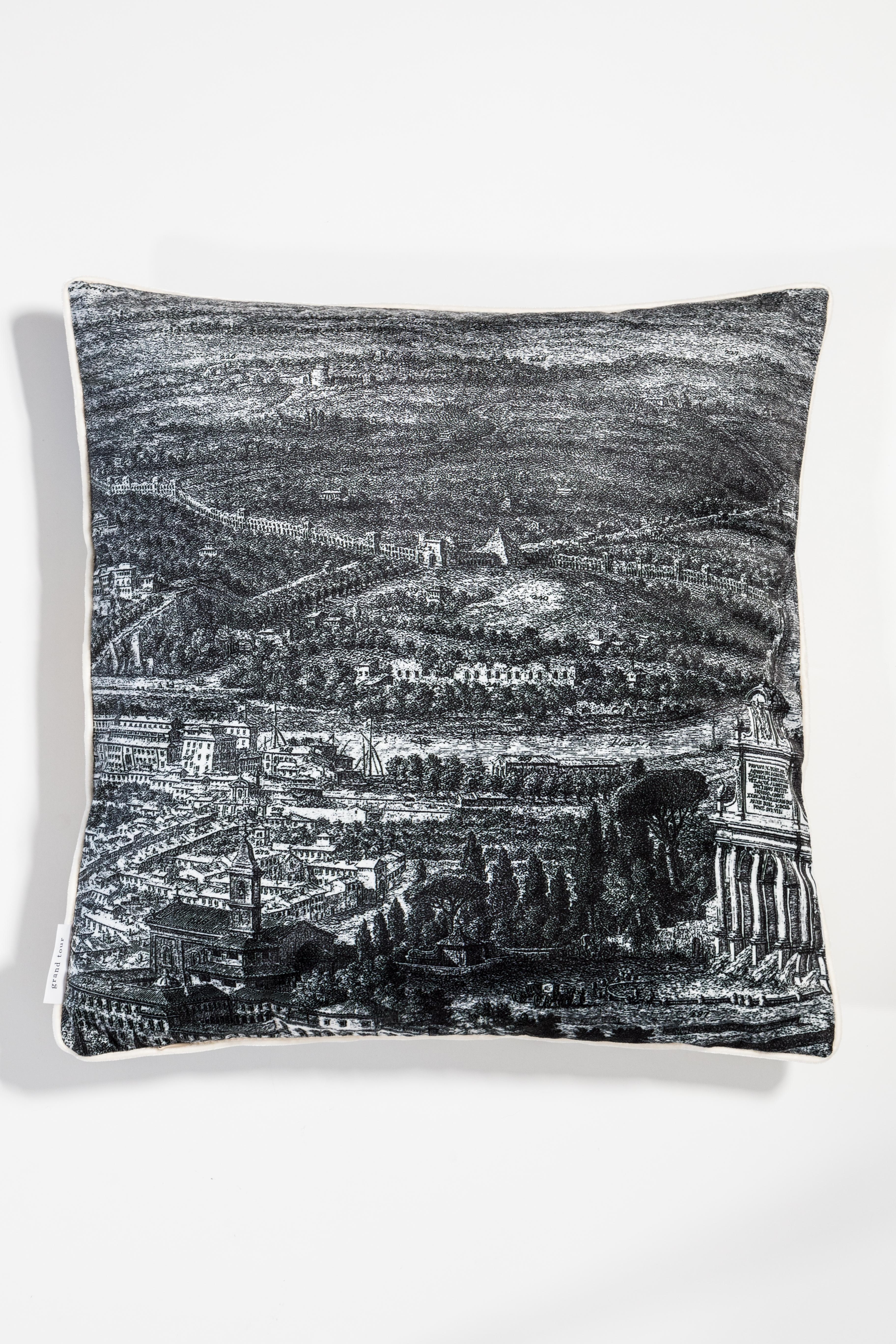 Roma, Contemporary Velvet Printed Pillow by Vito Nesta For Sale 9