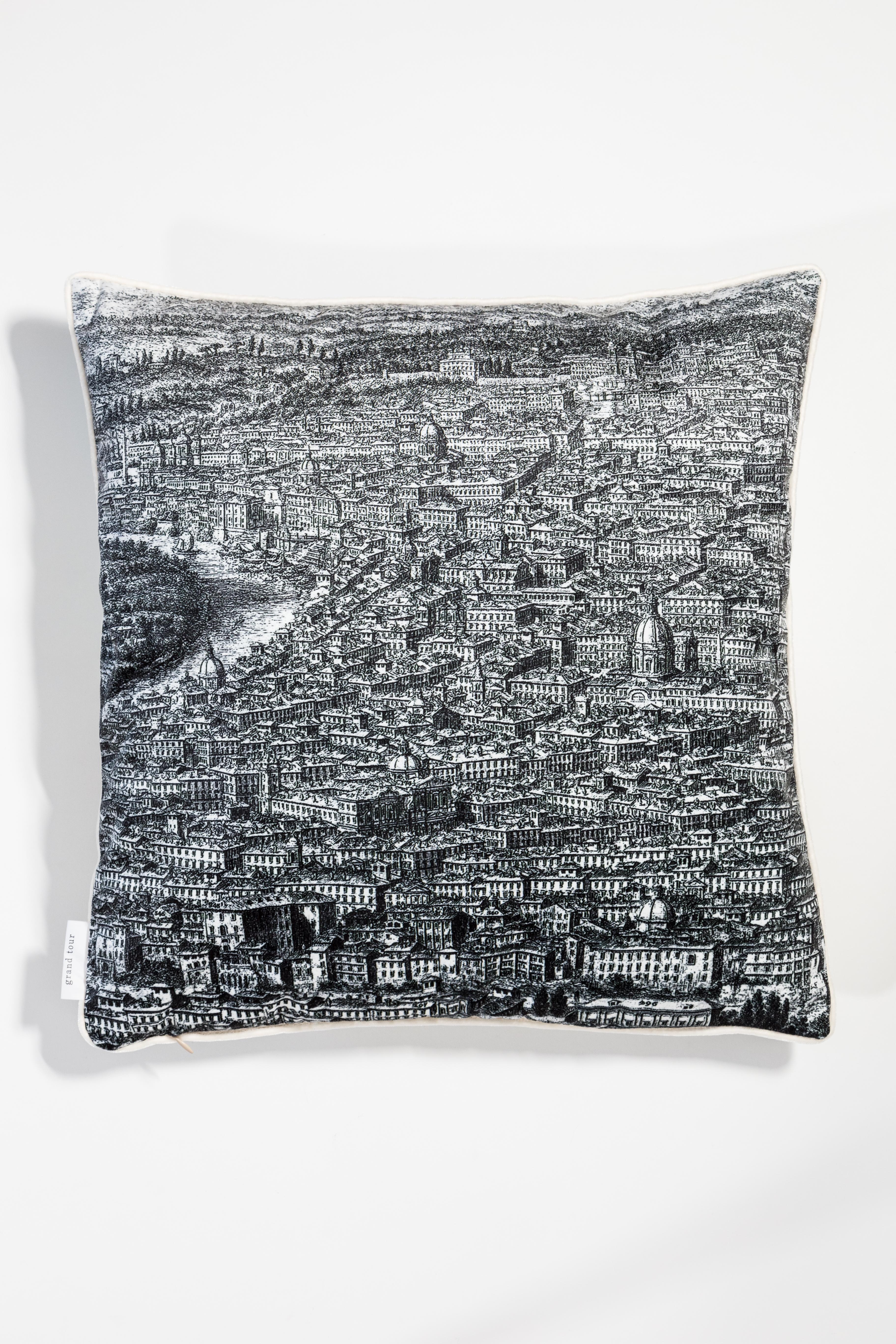 Roma, Contemporary Velvet Printed Pillow by Vito Nesta For Sale 3