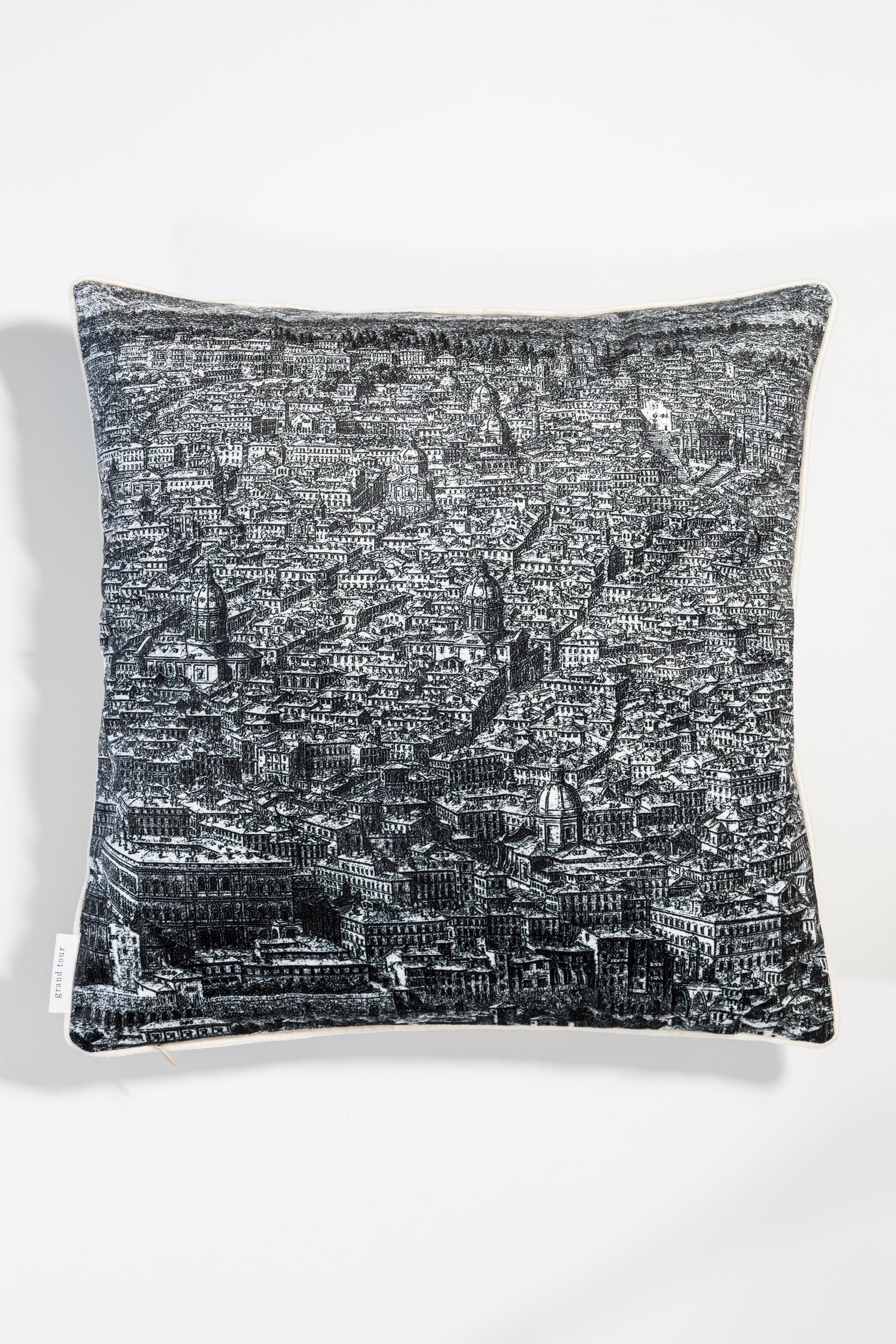 Roma, Contemporary Velvet Printed Pillow by Vito Nesta For Sale 5