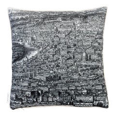 Roma, Contemporary Velvet Printed Pillow by Vito Nesta