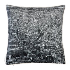 Roma, Contemporary Velvet Printed Pillow by Vito Nesta