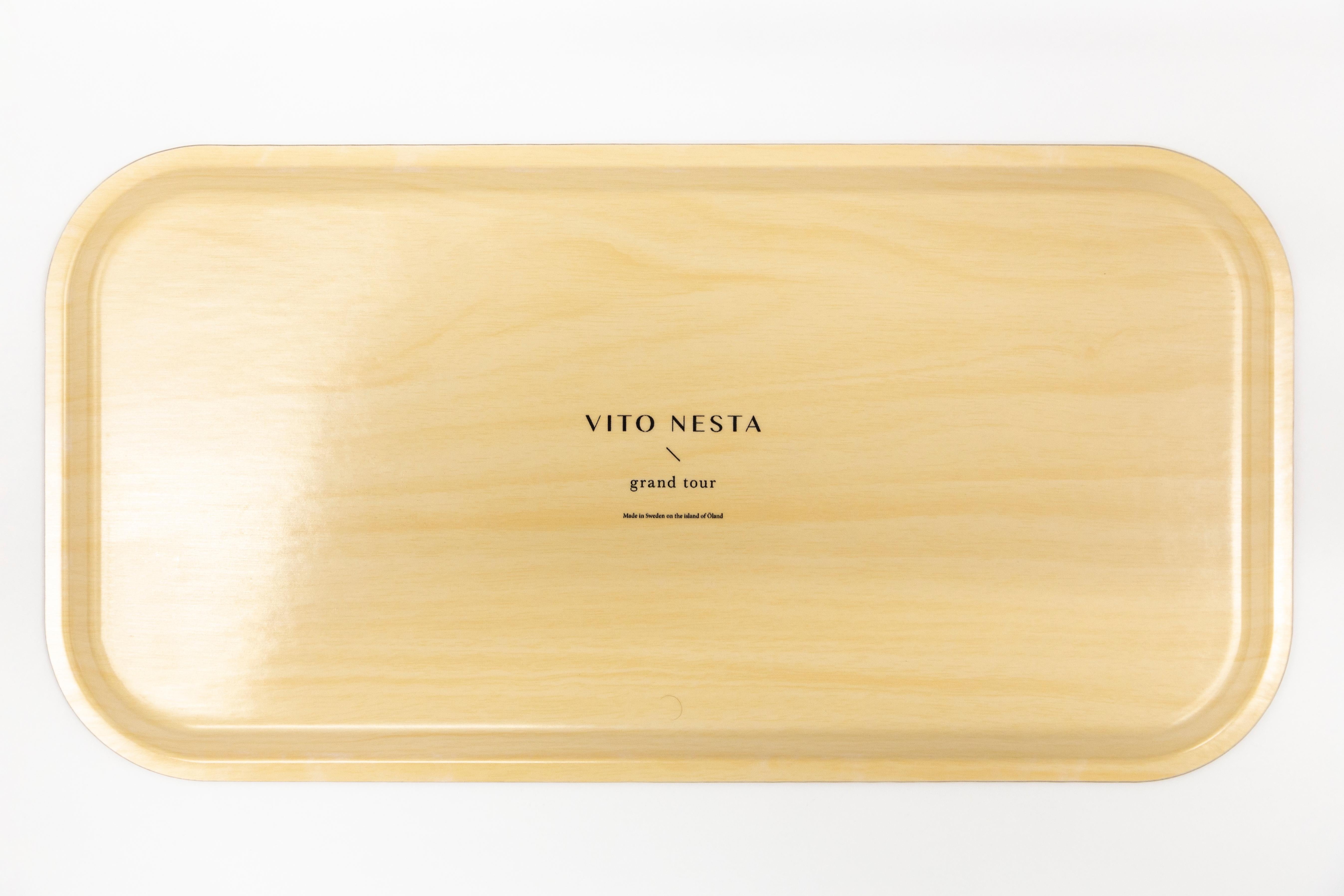 Rome, Contemporary Wooden Tray With Statue Etching and Architectural Elements In New Condition For Sale In Milano, Lombardia