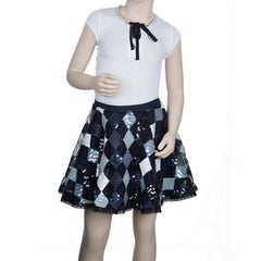 Roma e Tosca Navy Blue Sequin Embellished Skirt 12 Yrs