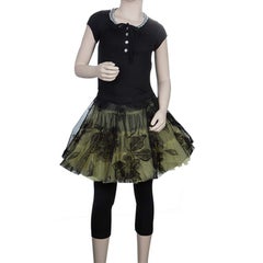 Roma e Tosca Gelber Overlay-Rock mit Spitzen-Rosendruck 12 Yrs