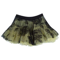 Roma e Tosca Yellow Lace Rose Print Overlay Skirt 12 Yrs