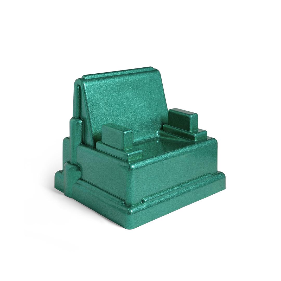 Moderne Fauteuil vert Roma de Marco Zanini pour la collection Memphis Milano en vente