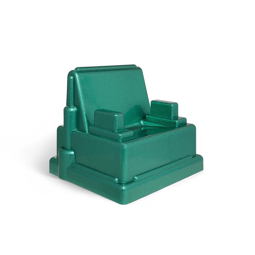 amber green armchair