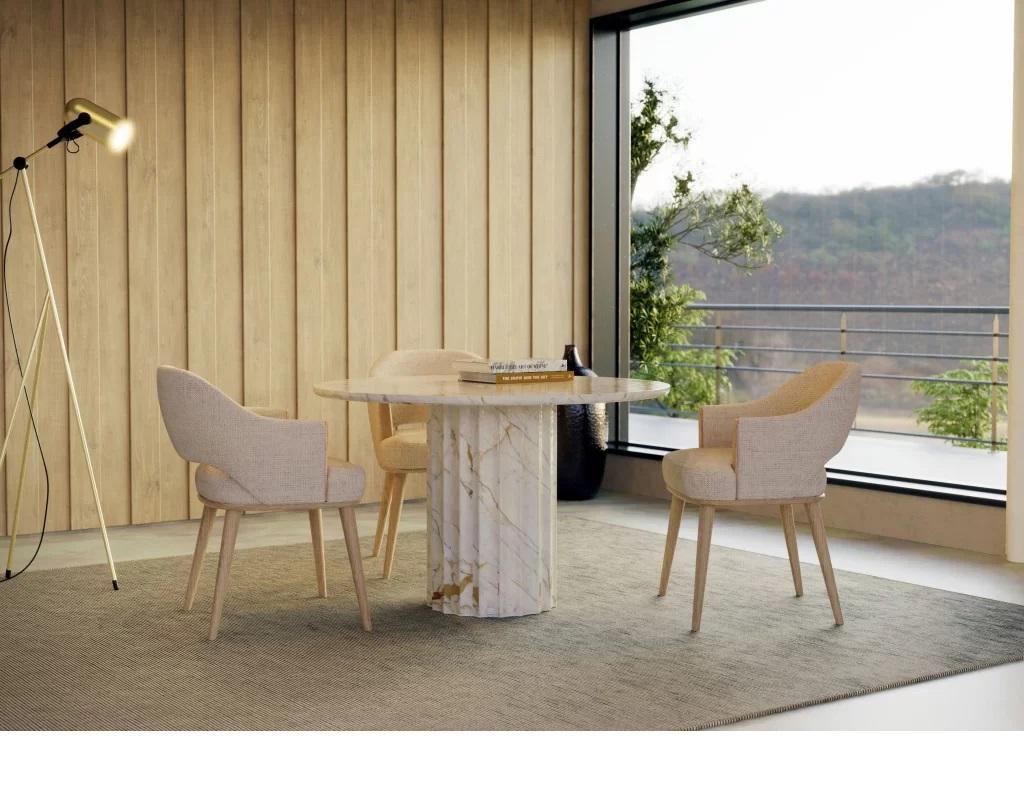 Résine ROMA - Table de salle à manger elliptique d'intérieur/extérieur en finition plâtre vieilli en vente