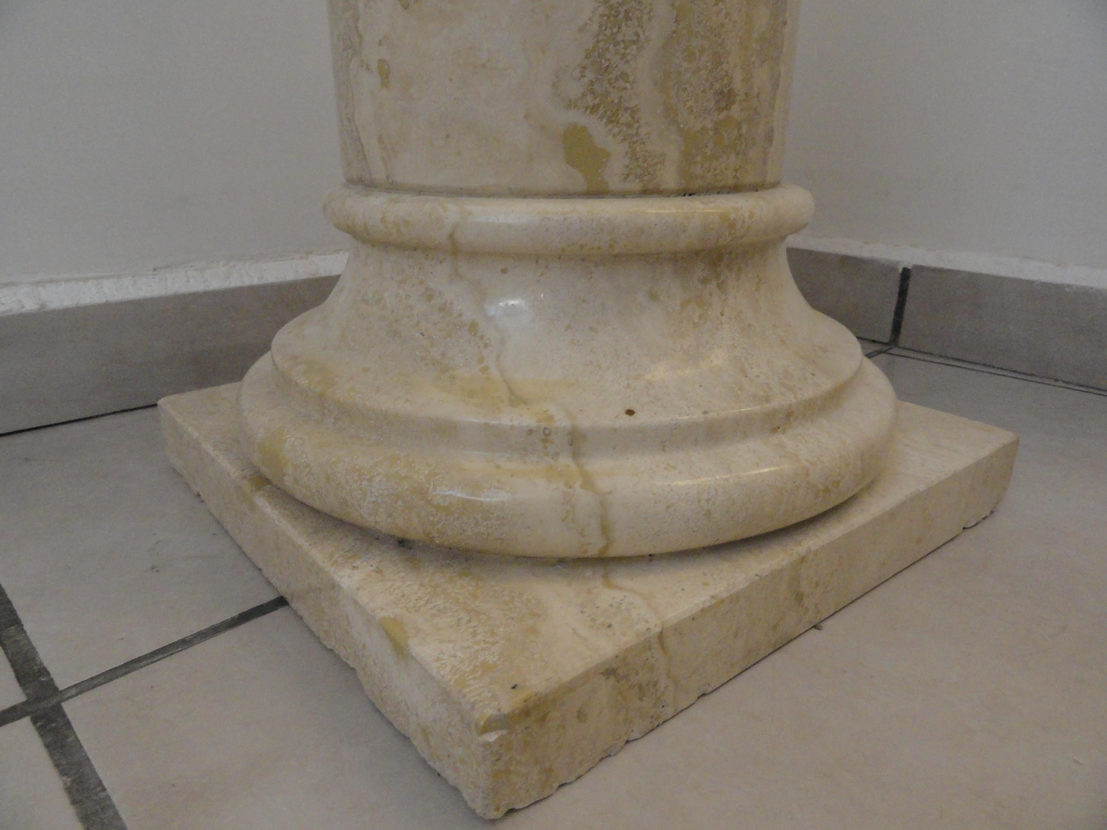 Classical Roman 'Roma' Large Column or Pillar in Italian Travertine Limestone by Element&Co. For Sale