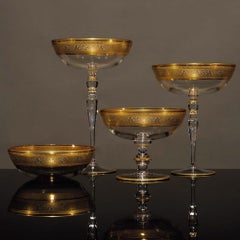 Roma Large Glass Fruit Bowl on Bronze Stand by Vetrerie di Empoli