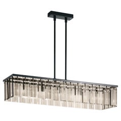 Roma long suspension lamp with bronze glasses