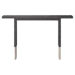 Roma Minimalistic Console in Black Oak and Light BeigeTravertine by Ultramobili