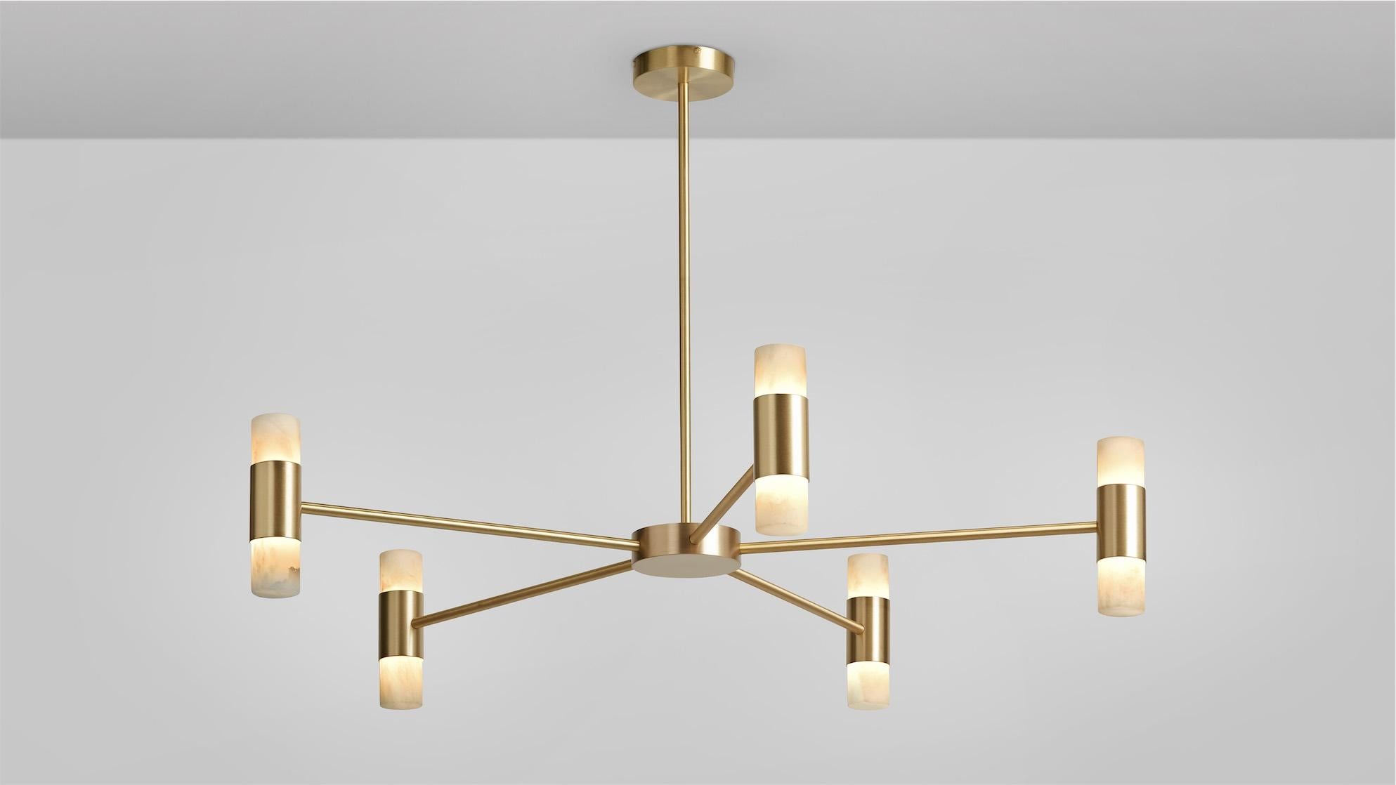 Roma pendant by CTO Lighting
Materials: satin brass, alabaster.
Dimensions: H 29 x D 101 cm
Available in satin brass and bronze.

Celebrating the simplicity of line and form, The Roma collection is designed to highlight the noble quality of