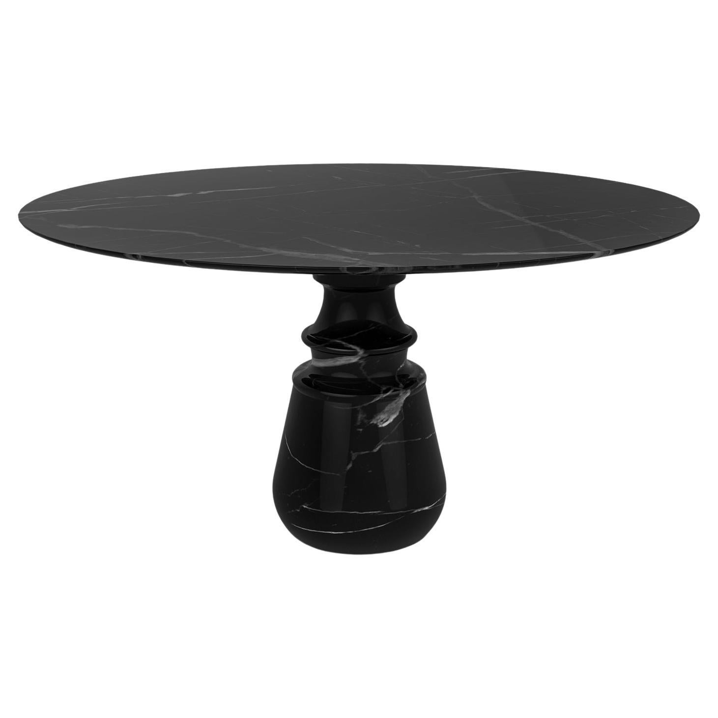 Roma Round Black Marble Dining Table