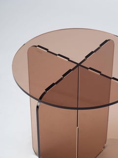 ROMA Round Caramel, Contemporary Design Side Table, Made in Argentina