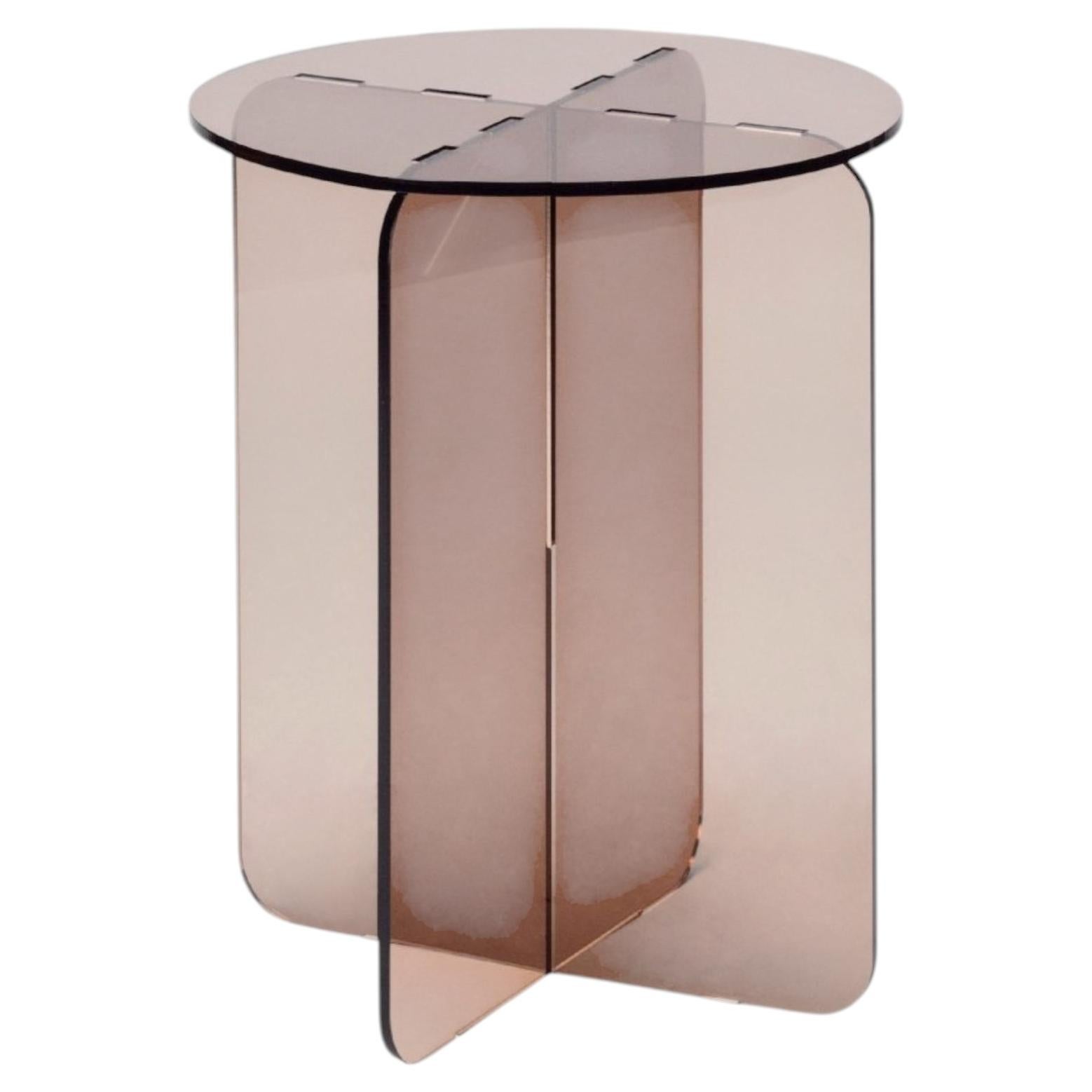 ROMA Round Caramel, Contemporary Design Side Table, Made in Argentina