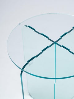 ROMA Round Clear, Contemporary Design Side Table, Made in Argentina