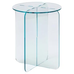ROMA Round Clear, Contemporary Design Side Table, Made in Argentina